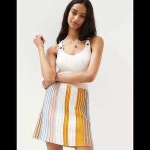 Eva Franco Striped Multicolor Pleated Skirt